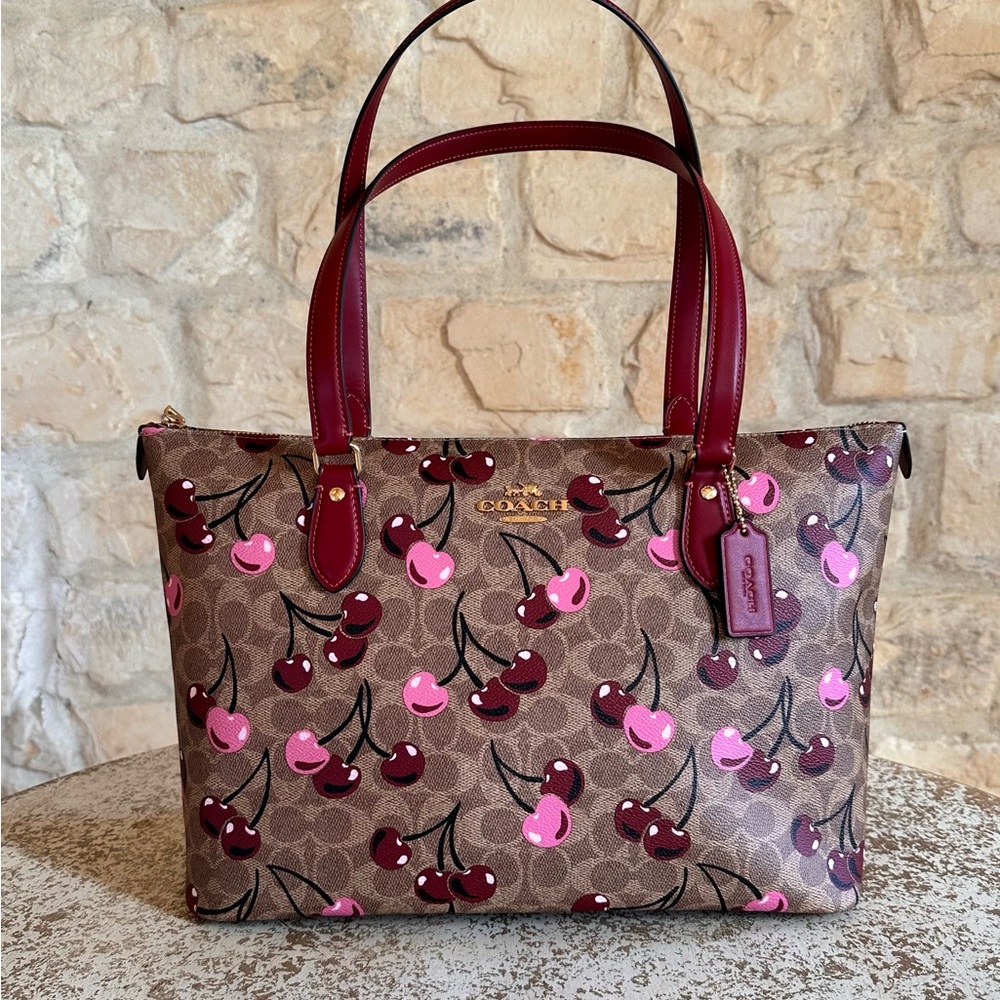 Coach Cherry Print Tote and Wallet Set - Picture 4 of 14
